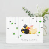 Hochzeitssterne und Herz Einladung zur Hochzeit (Stehend Vorderseite)