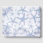 Hochzeitssternfisch Blau und Weiß Monogramm Gästebuch (Rückseite)