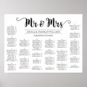 Hochzeitsstichtabelle, bearbeitbare Hintergrundfar Poster (Vorne)