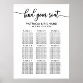 Hochzeitsstichtabelle Elegante Kalligraphie Poster (Vorne)