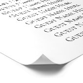 Hochzeitsstichtabelle für einzelne Seiten beliebig Poster (Ecke)