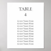 Hochzeitsstichtabelle für einzelne Seiten beliebig Poster (Vorne)