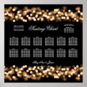 Hochzeitsstichtabelle Gold Hollywood Glam Poster (Vorne)