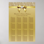 Hochzeitsstichtabelle Gold Sequins Bow Poster (Vorne)