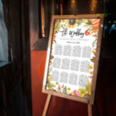 Hochzeitsstichtabelle Herbstmapel Blätter Pumpkins Poster