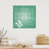 Hochzeitsstichtabelle Lieblingscharte Vögel Poster (Küche)
