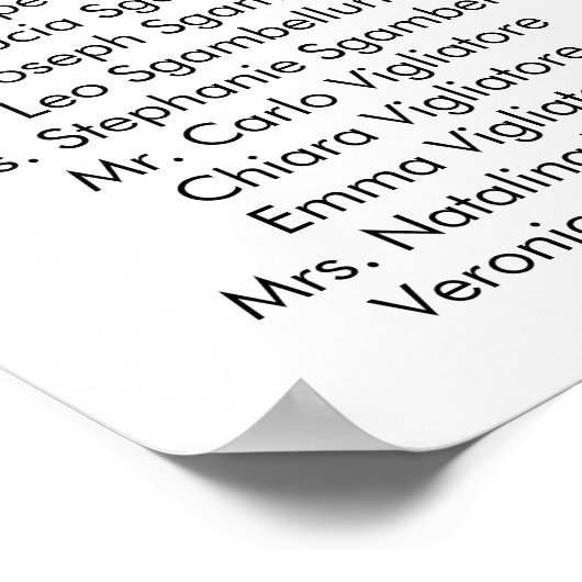 Hochzeitsstichtabelle mit Weltkarte Poster (Ecke)