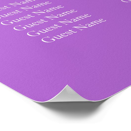 Hochzeitsstichtabelle - Platz Poster (Ecke)