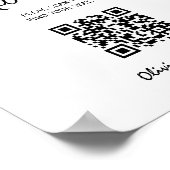 Hochzeitsstichtabelle QR-Code Elegantes Skript Poster (Ecke)