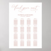 Hochzeitsstichtabelle Signieren von elegantem Scri Poster (Vorne)