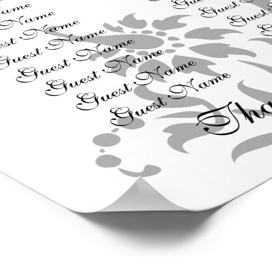 Hochzeitsstichtabelle - Standardgrößen Poster (Ecke)