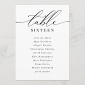 Hochzeitsstichtabelle Tischnummern Moderne Eleganz (Rückseite)