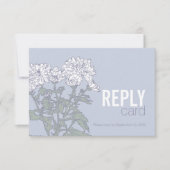 Hochzeitsstichtag chrysanthemum white wedding RSVP Karte (Vorderseite)