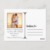 Hochzeitsstichtag Foto Dankeschön Karten / Postkar (Rückseite)