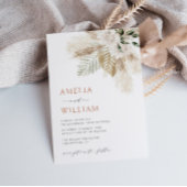 Hochzeitsstichtag für Boho Pampas Gras QR Einladung