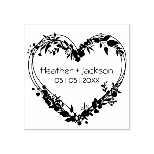 Hochzeitsstichtag-Wildblumen Gummistempel (Prägung)