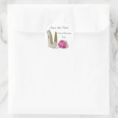 Hochzeitssticker speichern runder aufkleber (Tasche)