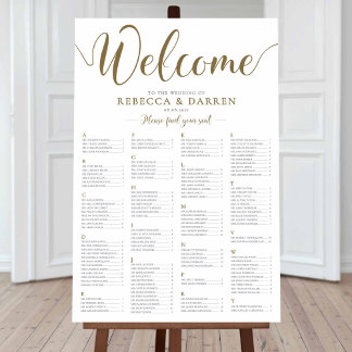 Hochzeitsstift Alphabetischer Ordergoldplan Poster