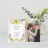 Hochzeitsstift | Aquarellgelbe Blume Dankeskarte (Stehend Vorderseite)