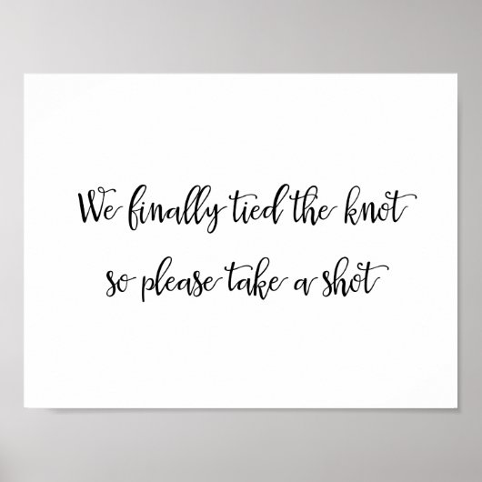 Hochzeitsstift Bar | Kalligrafie Poster (Vorne)