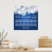 Hochzeitsstift blau und glatt blau poster (Küche)