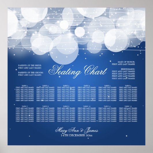 Hochzeitsstift blau und glatt blau poster (Vorne)