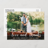 Hochzeitsstift dank Bride Groom Foto Weiße Schrift Postkarte (Vorne/Hinten)