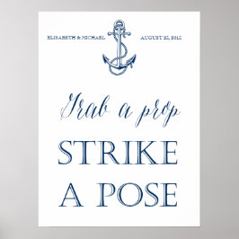 Hochzeitsstift Foto Booth, nautischer Stil Poster