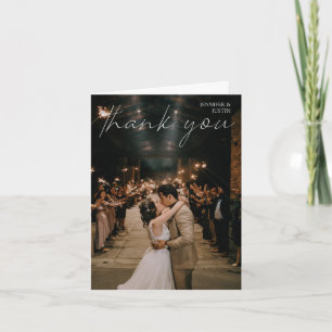 Hochzeitsstift Foto Chic Moderne Handschrift Typog Dankeskarte