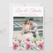 Hochzeitsstift Foto Danke, dass ihr Karte rosa gel (Vorderseite)