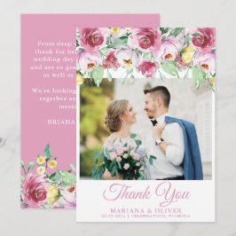 Hochzeitsstift Foto Danke, dass ihr Karte rosa gel