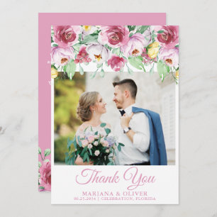 Hochzeitsstift Foto Danke, dass ihr Karte rosa gel