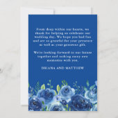 Hochzeitsstift Foto Dankeschön Card Navy Blue Flor Einladung (Rückseite)