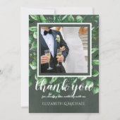 Hochzeitsstift Foto Dankeschön-Karte mit Text auf  Einladung (Vorderseite)