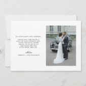 Hochzeitsstift Foto Eleganter Script Schriftart Da Dankeskarte (Rückseite)