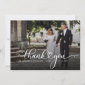 Hochzeitsstift Foto Eleganter Script Schriftart Da Dankeskarte (Vorderseite)