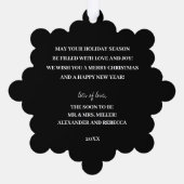 Hochzeitsstift Foto Gold Black Christmas Paper Ornament Karte (Rückseite)