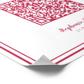 Hochzeitsstift Foto Liebe QR Scan Code Magenta Poster (Ecke)