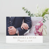 Hochzeitsstift Foto Vielen Dank für Ihre Aufnahmek Dankeskarte (Stehend Vorderseite)