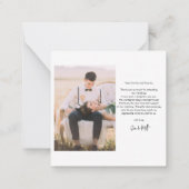 Hochzeitsstift Fotos - Handschrift Dankeschön-Kart Mitteilungskarte (Rückseite)