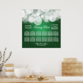 Hochzeitsstift glänzen und glänzen grün poster (Küche)