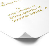 Hochzeitsstift Gold Bouncy Script Poster (Ecke)