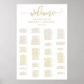 Hochzeitsstift Gold Bouncy Script Poster (Vorne)