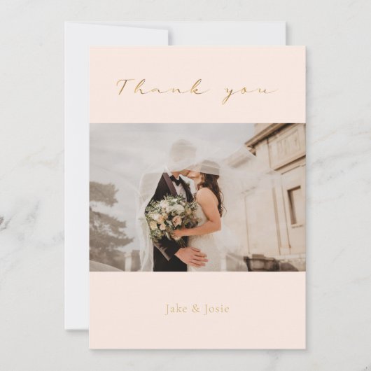 Hochzeitsstift, Goldeffekt, danke Karte (Vorderseite)