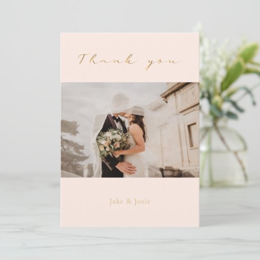 Hochzeitsstift, Goldeffekt, danke Karte (Stehend Vorderseite)