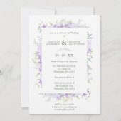 Hochzeitsstift Lila Shades Blume & Branches Foto Einladung (Rückseite)