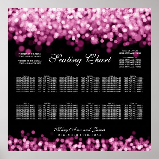 Hochzeitsstift mit rosa Leuchten Poster (Vorne)