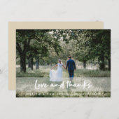 Hochzeitsstift | Moderne, stilvolle Gäste Liebe Da Dankeskarte (Vorne/Hinten)