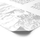 Hochzeitsstift Modernes, einfaches Blumensilber Poster (Ecke)