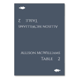 Hochzeitsstift Platzkarte-Fisch-Blau und Weiß- Tischnummer